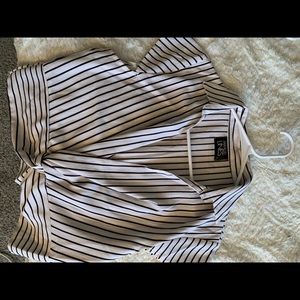 ASOS Striped Collared Crop Top